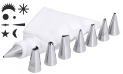 3x Contacto Dekor-Spritztüllenset 8 Nahtlose Mini-Spritztüllen, Edelstahl, Höhe: 3 Cm, Durchmesser Unten: 1,6 Cm