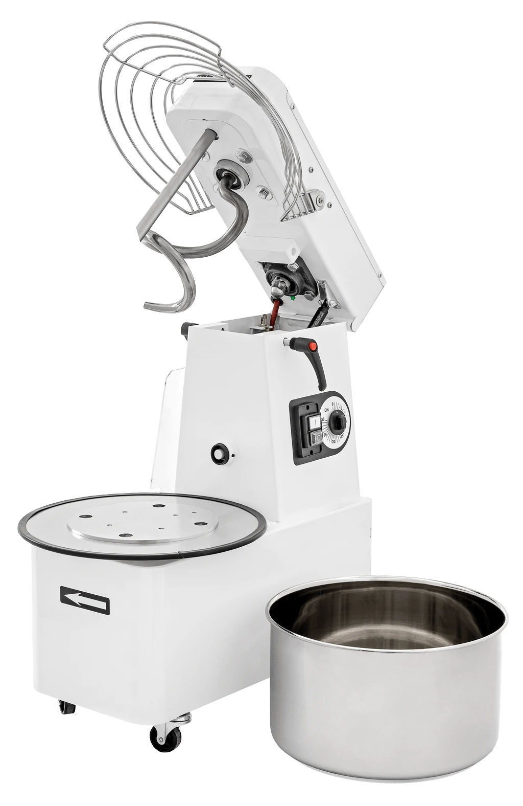 Teigknetmaschine - 41 Liter / 35 Kg - Aufklappbar - Abnehmbarer Kessel - 1 Geschwindigkeit - 400 V 1 Teigknetmaschine - 41 Liter / 35 Kg - Aufklappbar - Abnehmbarer Kessel - 1 Geschwindigkeit - 400 V