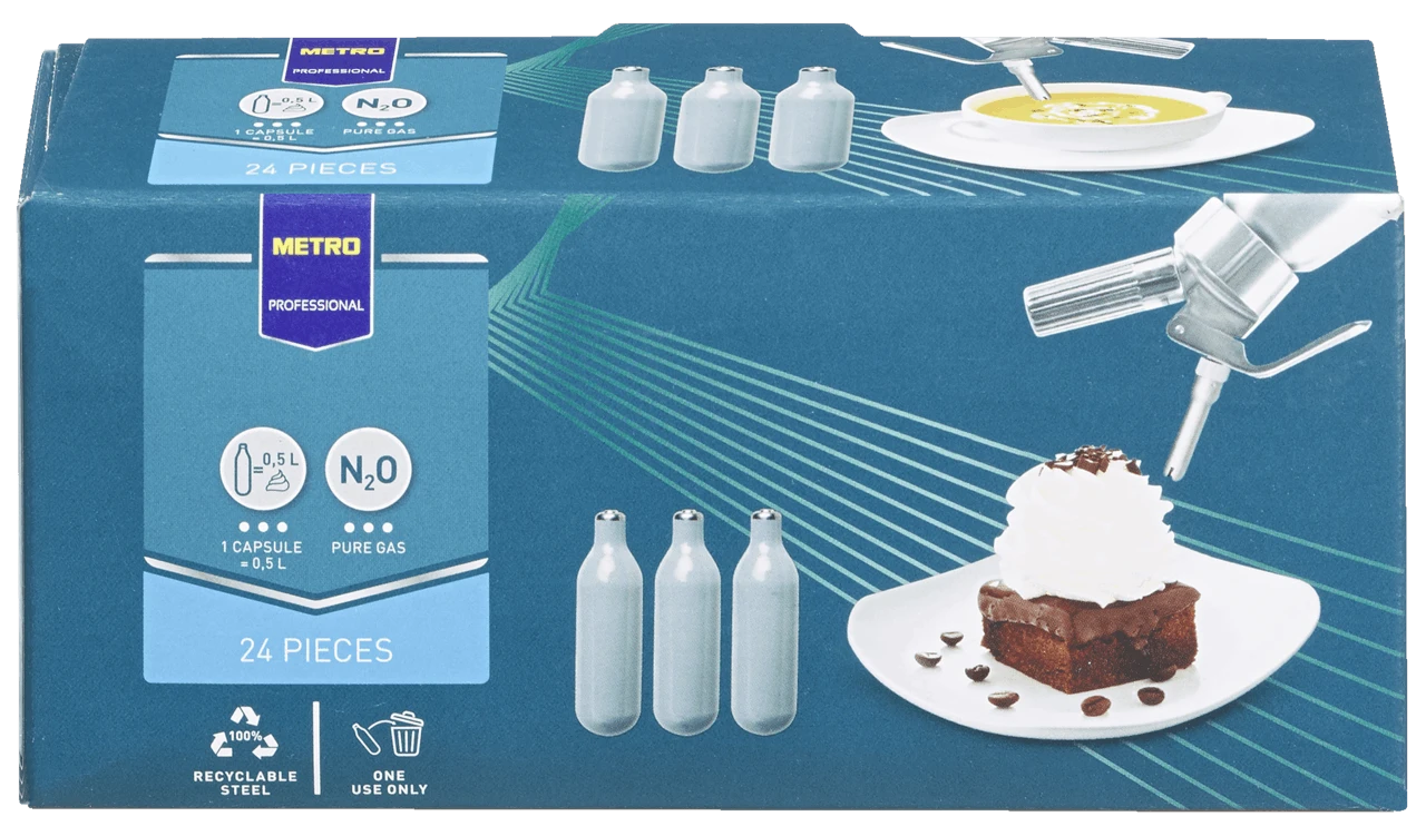Metro Proffessional Sahne-Einwegkapseln, Stahl, 0.5 L, 24 Stück 6 Metro Proffessional Sahne-Einwegkapseln, Stahl, 0.5 L, 24 Stück – Bild 6